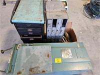 PULLEY, ROPE, WOODEN AND METAL PARTS BINS,