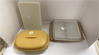 (3) Tupperware containers