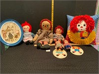 Raggedy Ann & Andy Dolls Pillow Plaques & Lamp