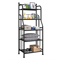 N9021  Forthcan 5 Tiers Plant Stand Metal, Black