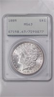 1885 Morgan Silver $ PCGS MS63