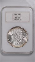 1886 Morgan Silver $ NGC MS63