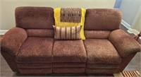 Upholstered Brown Red Colored Couch & Pillows IS
