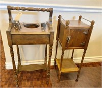 Vintage Smoking Stand & Small Antique Side Table