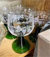 GERMAN GRAPE DECOR WINE GLASSES