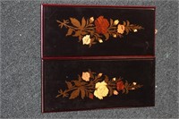 Lot of 2 Italian Inlay Wood Panels