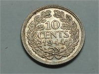 OF) 1944 Netherlands silver 10 cents