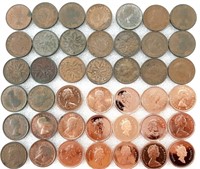 Collection de 42 pièces de 1¢ CANADA 1940 et +