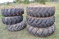 6-LARGE TRACTOR TIRES (VARIOUS SIZES)