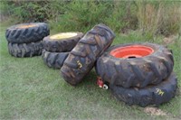 7-LARGE TRACTOR TIRES (VARIOUS SIZES)