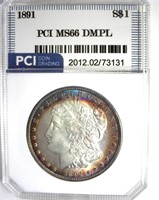 1891 Morgan MS66 DMPL LISTS $45000