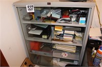 Display Cabinet with Office Supplies