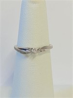 Diamond Ring Size 5  Metal Unmarked