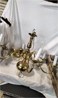 6 light chandelier  brass finish