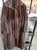 demi-bluff color mink coat full length
