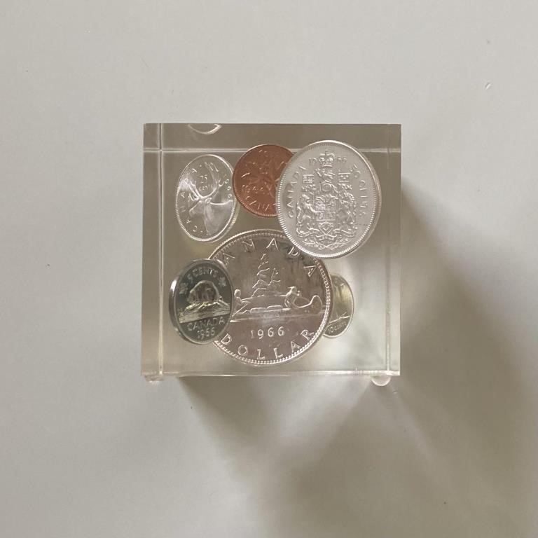 1966 Canada Coin Set Display