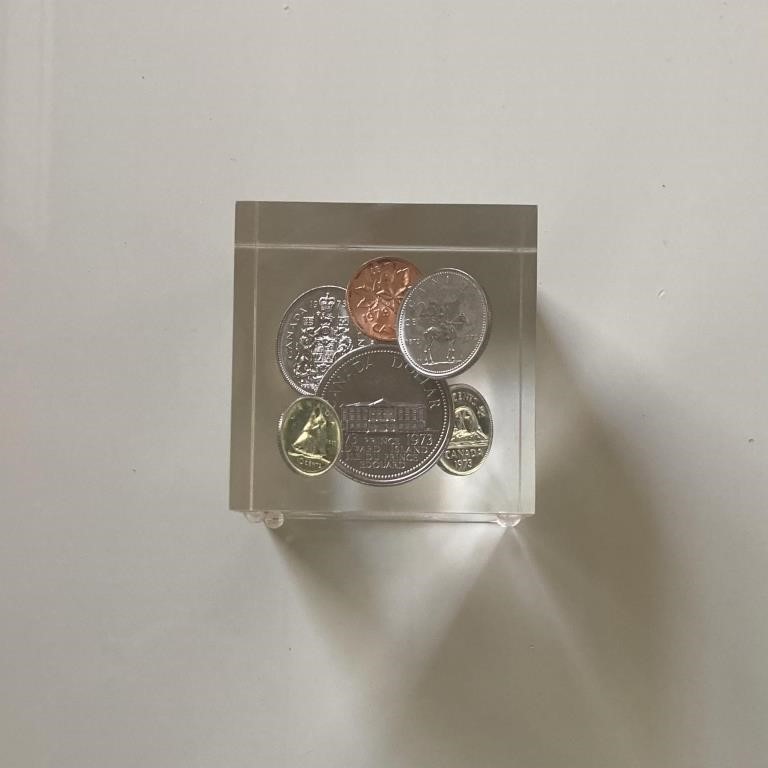 1973 Canada Coin Set Display