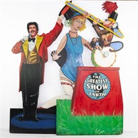 Lady, Magician & Monkey Wooden Display Boards
