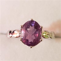 $180 Silver Rhodium Plated Amethyst (2.4ct) Ring