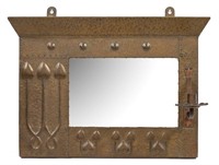 Arts and Crafts Hammered Brass Mirror