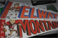 Vintage Elway & Montana Football Penants