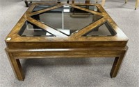 Late 20th Century Oak Finish Square Coffee Table