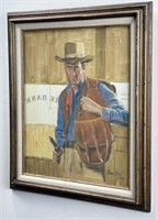 Verne Tossey Cowboy Gouache Painting