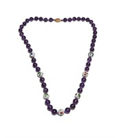 Amethyst & Cloisonne Bead Necklace