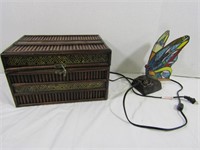 Decorative Box & Stained Glass Butterfly Light