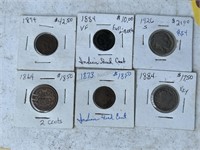 Indian Head Pennies, 2 Cent & 5 Cent Coins