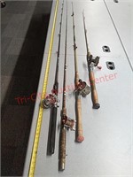 4 vintage fishing poles