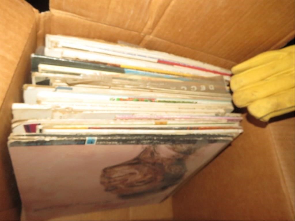 BOX OF RECORDS AND FEW CASSETTES