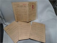 Four 1940's No. 3 War Ration Books w/ Stamps