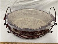 Floral lace food storage full and platter with