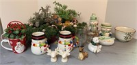 Christmas Table Display, Glasses, mugs, Bowl