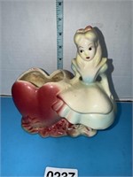 Vintage Rare Alice In Wonderland Heart Planter