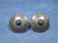 Sterling Silver Tested Turquoise Earrings