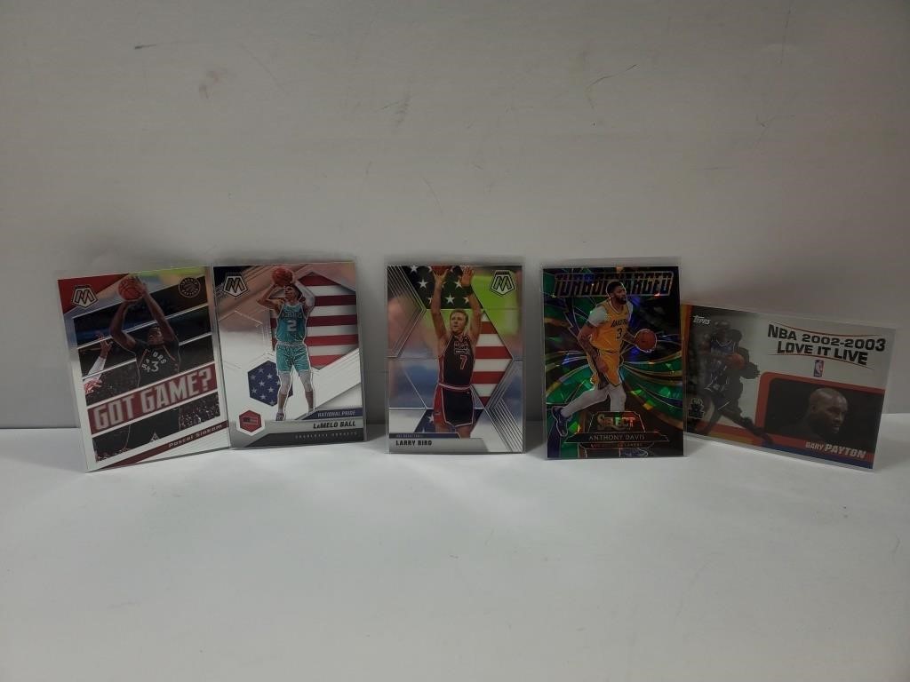 Lot of 5 Basketball Cards Larry Bird plus more