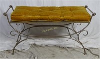 Vintage 41" Wrought Iron Dressing Vanity Bench