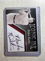 BABE RUTH ICONIC INK PRINTED AUTO