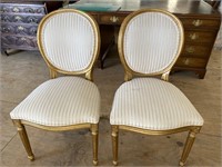 PR OF CAMEO BACK GOLD FRENCH CHAIRS