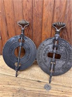 2 Antique Cast Iron Dampers