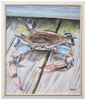 Art & Frame Large Crab Giclee with Gold Accent Fra