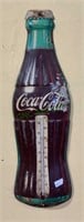 Vintage metal Coca-Cola thermometer measures 16