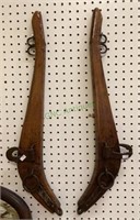 Very nice pair of iron and wood hames each