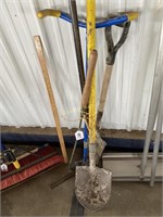 2 shovels, hole digger, more