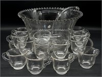 Candlewick Platter, Punch Bowl, Glass Ladle, and