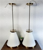 2 lampes de plafond avec tige 36" de haut, A-1