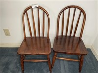 Pair of wooden childs chairs