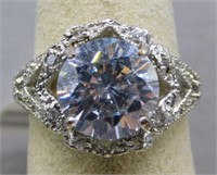 Sterling Silver CZ ring, size 7.5.